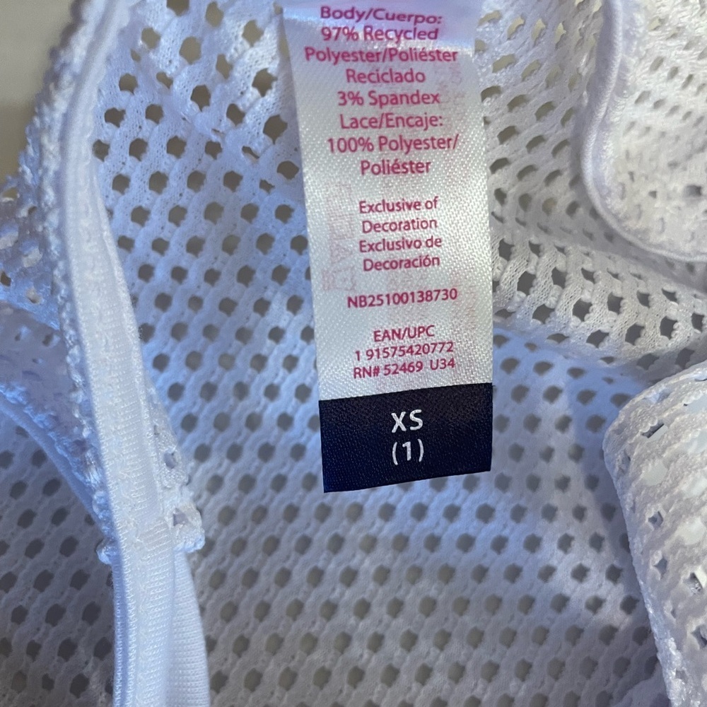 No Boundaries white & multicolored granny square crochet swim cover-up XS NWT - Picture 5 of 6
